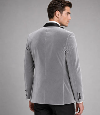 Men's Grey Velvet Tuxedo Back - Suit Heritage