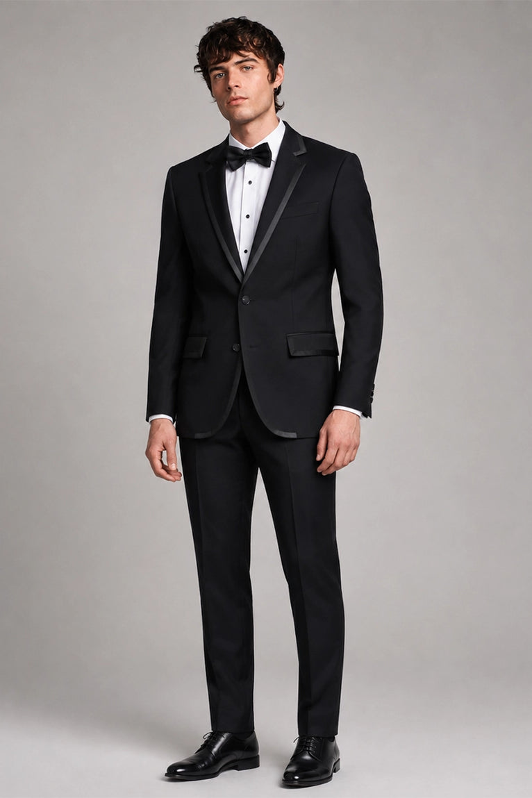 Men's Grosgrain Black Tuxedo - Suit Heritage