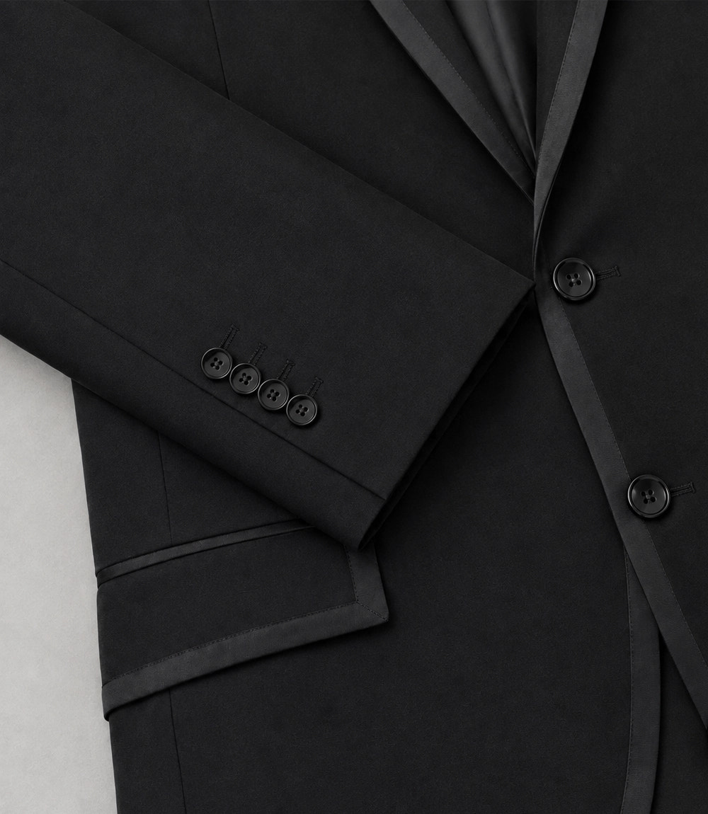 Men's Grosgrain Black Tuxedo Fabric  -  Suit Heritage