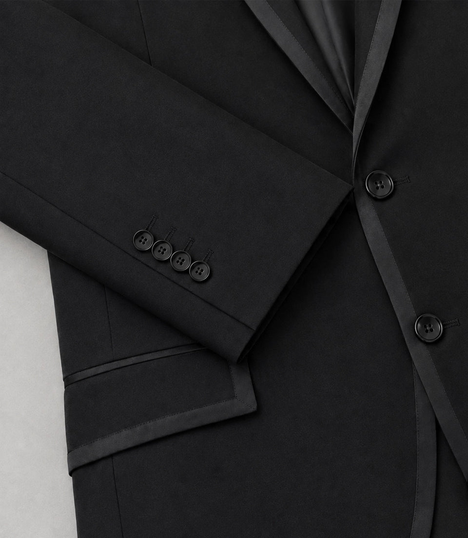 Men's Grosgrain Black Tuxedo Fabric  -  Suit Heritage