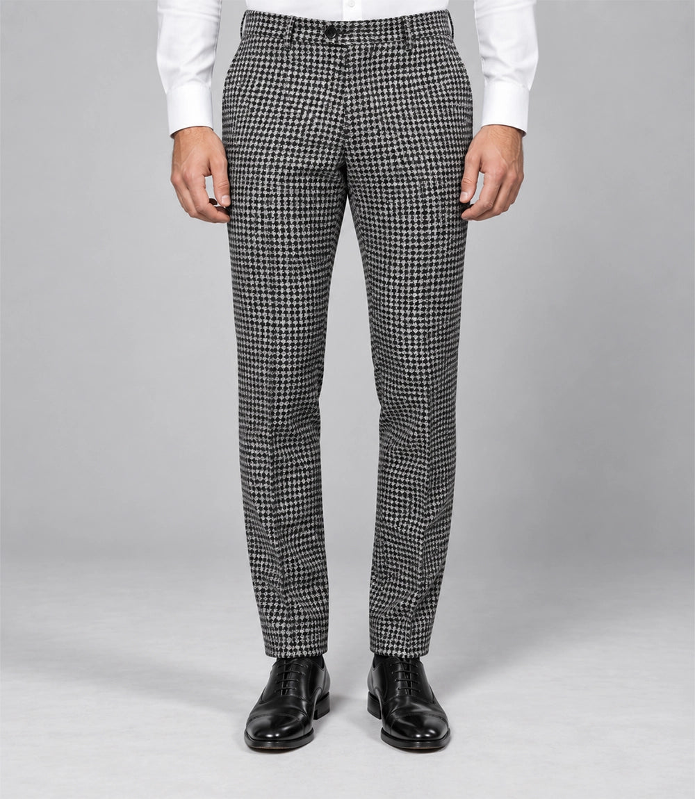 Men's Houndstooth Wool Blend 2 Piece Suit Pant - Suit Heritage