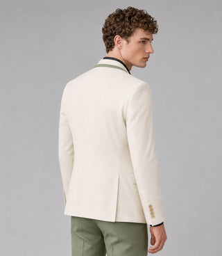 Men's Ivory And Sage Green Wedding Tuxedo Back - Suit Heritage
