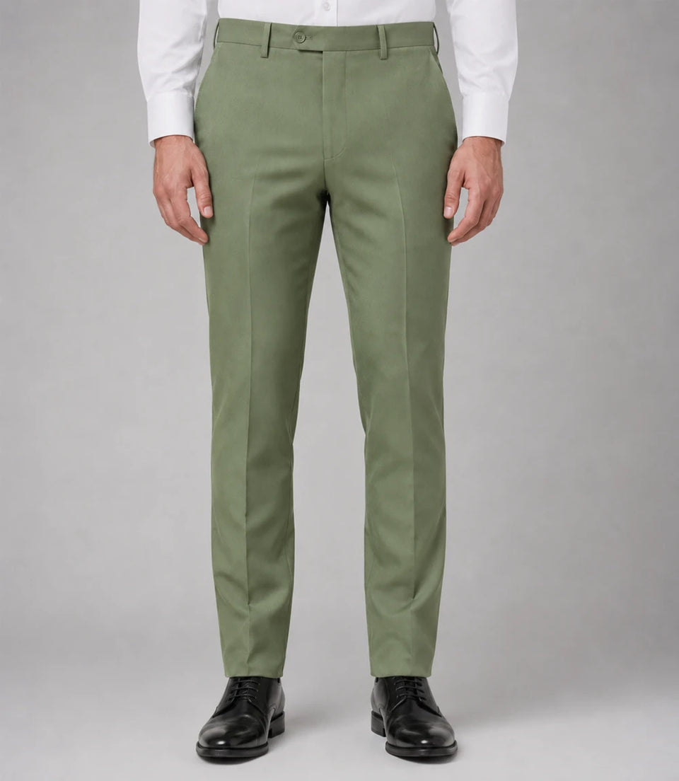 Men's Ivory And Sage Green Wedding Tuxedo Pant - Suit Heritage