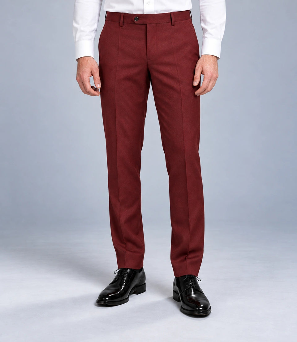 Men's Ivory Heart Embroidered Party Suit Pant  -  Suit Heritage