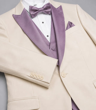 Men's Ivory Lilac Wedding 3 Piece Suit Fabric - Suit Heritage