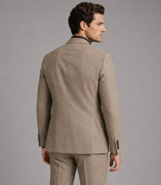 Men's Khaki Donegal Wool 2 Piece Suit Back - Suit Heritage