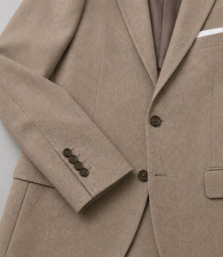 Men's Khaki Donegal Wool 2 Piece Suit Fabric - Suit Heritage