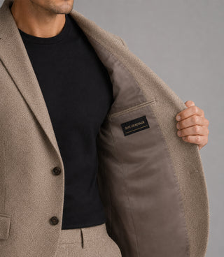 Men's Khaki Donegal Wool 2 Piece Suit Inner - Suit Heritage