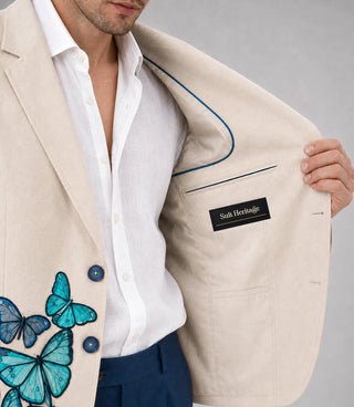 Men's LE MORPHO Hand Embroidered Suit Inner - Suit Heritage