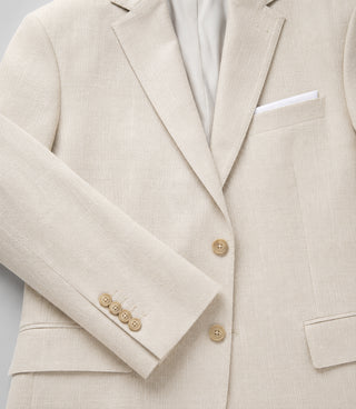 Men's Linen Solid Cream 3 Piece Suit Fabric - Suit Heritage