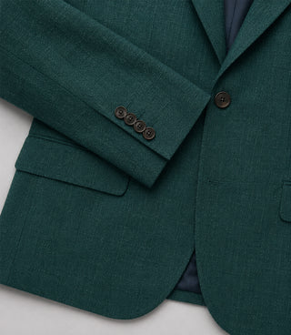 Men's Linen Textured Green 2 Piece Suit Fabric - Suit Heritage