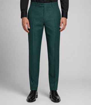 Men's Linen Textured Green 2 Piece Suit Pant - Suit Heritage