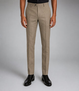 Men's Linen Textured Taupe Beige 2 Piece Suit Pant - Suit Heritage