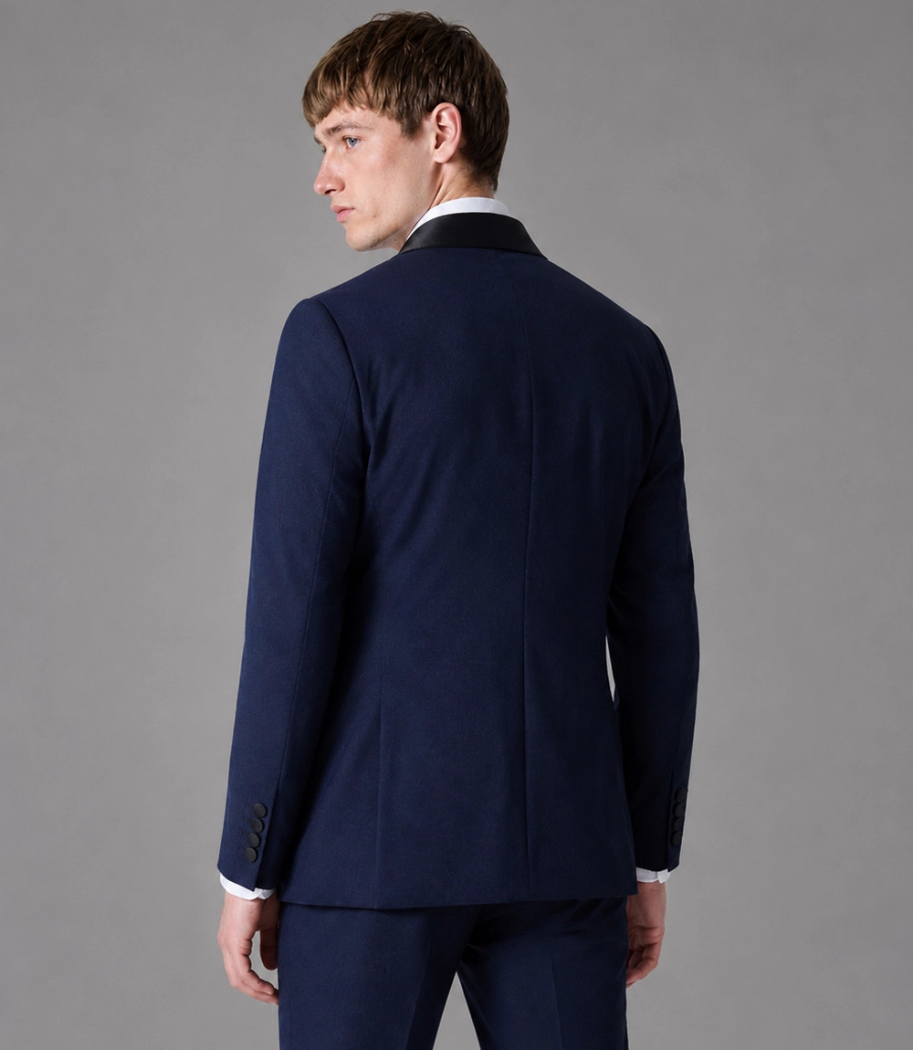 Men's Midnight Navy Peak Lapel Tuxedo Back  -  Suit Heritage