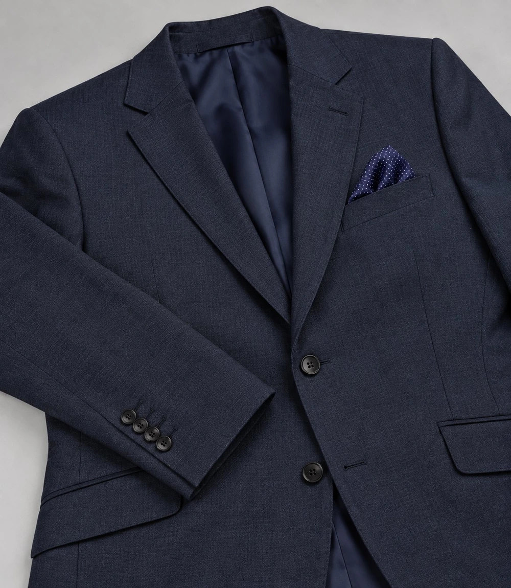 Men's Navy Cotton 2 Piece Suit Fabric  -  Suit Heritage