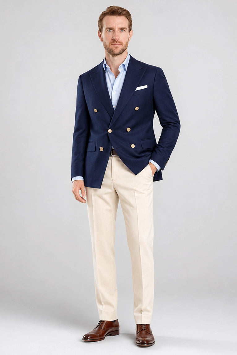 Men's Navy Double Breasted 2 Piece Suit - Suit Heritage