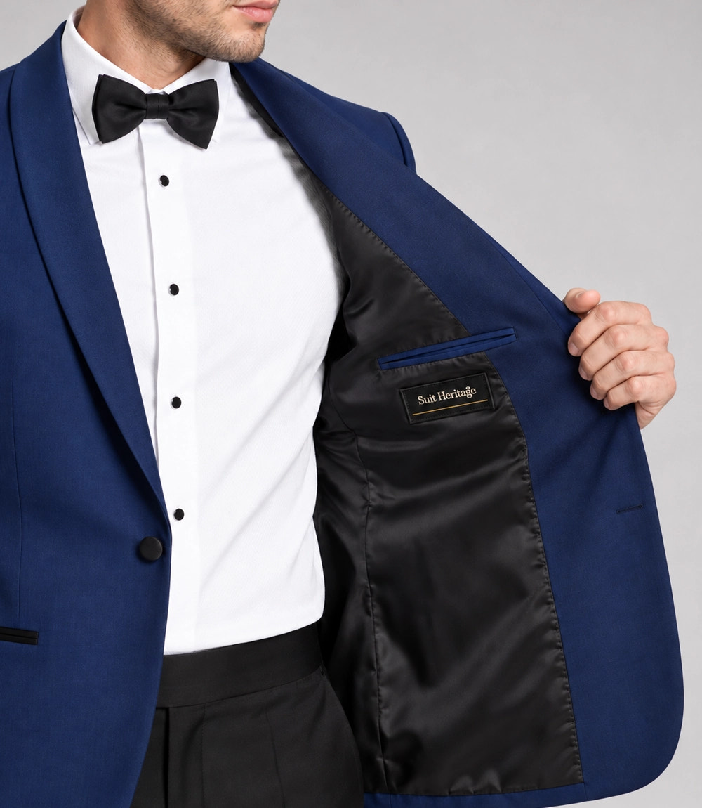 Men's Navy Groomsmen 2 Peice Tuxedo Inner  -  Suit Heritage