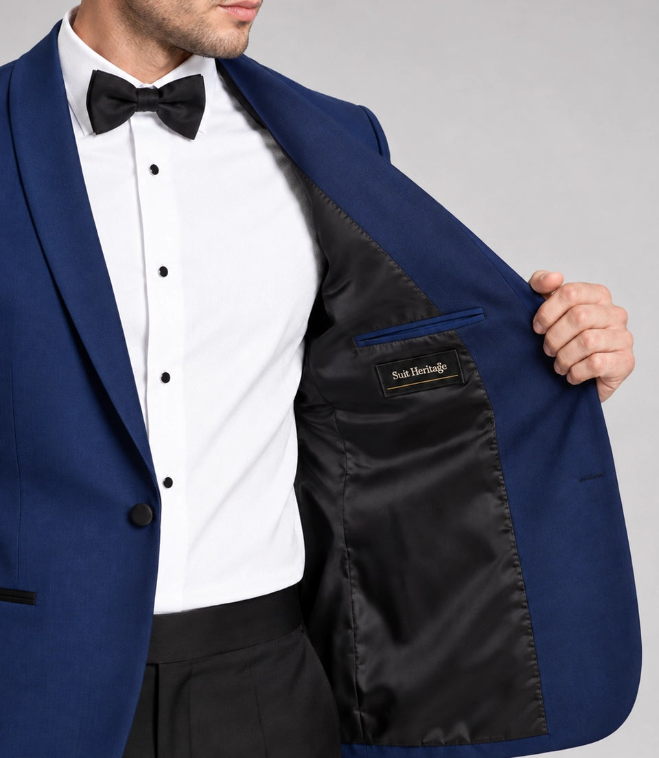 Men's Navy Groomsmen 2 Peice Tuxedo Inner  -  Suit Heritage