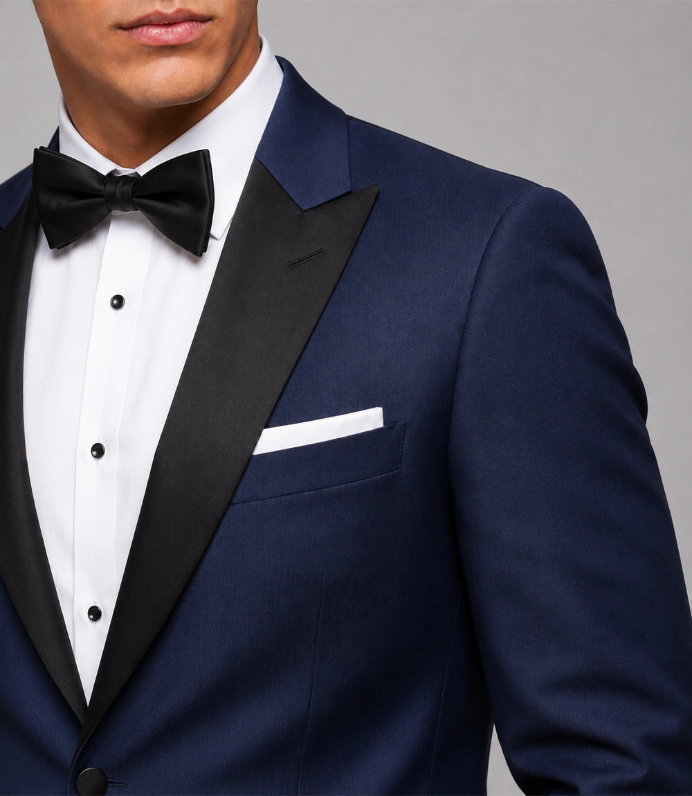 Men's Navy Midnight Tuxedo Closeup - Suit Heritage