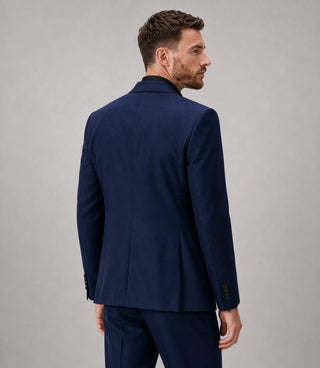 Men's Navy Nocturne Rose Hand Embroidered Suit Back - Suit Heritage