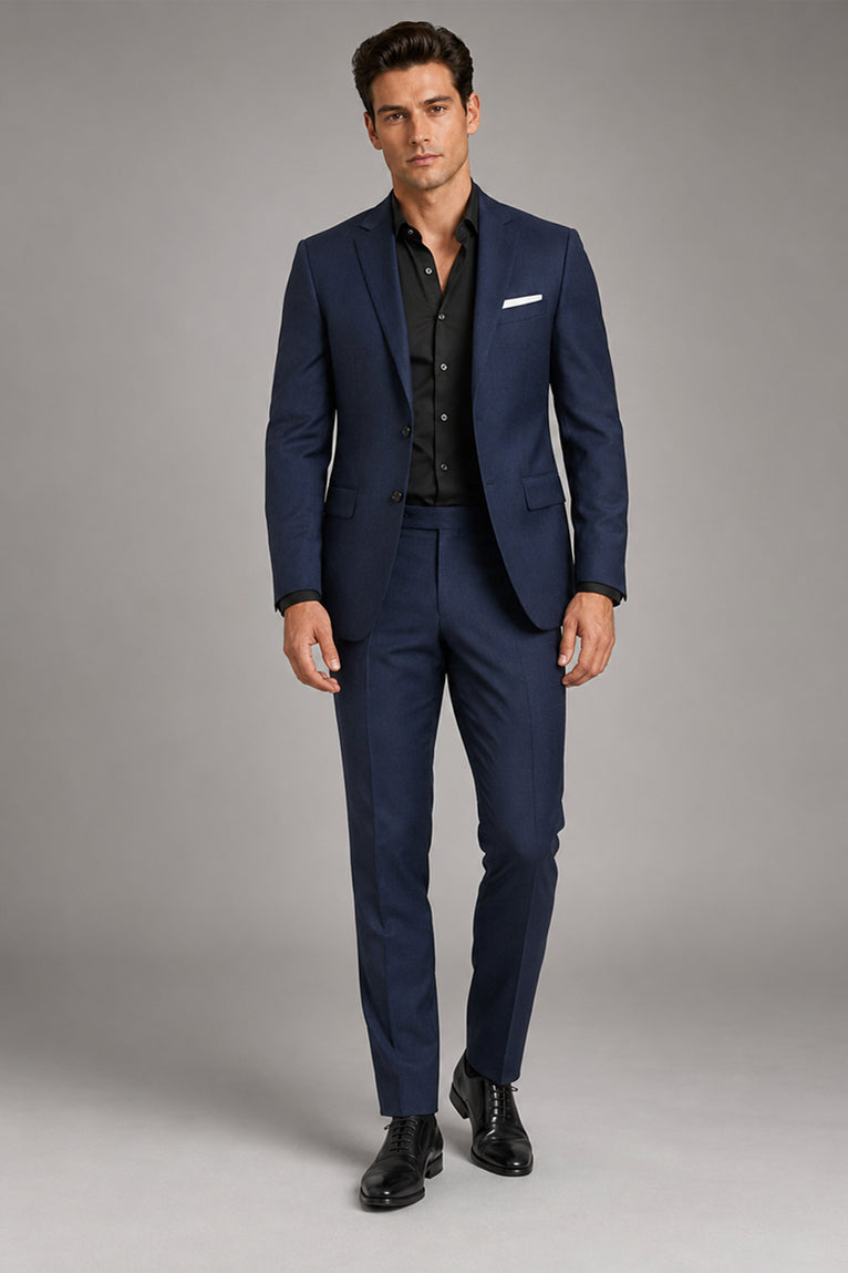 Men's Navy Solid 2 Piece Suit - Suit Heritage