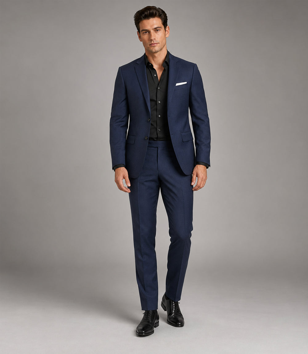 Men's Navy Solid 2 Piece Suit - Suit Heritage