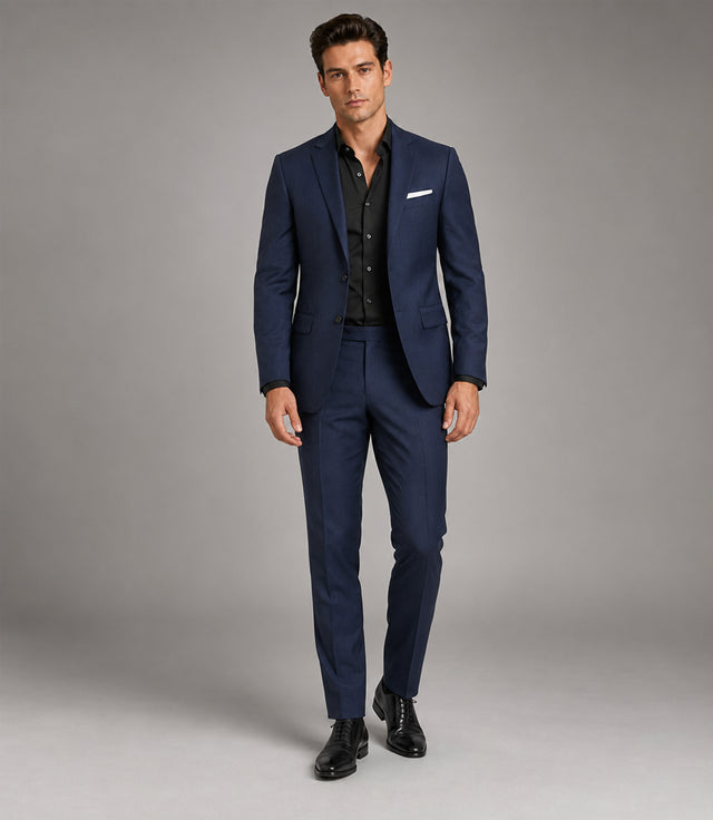 Men's Navy Solid 2 Piece Suit - Suit Heritage