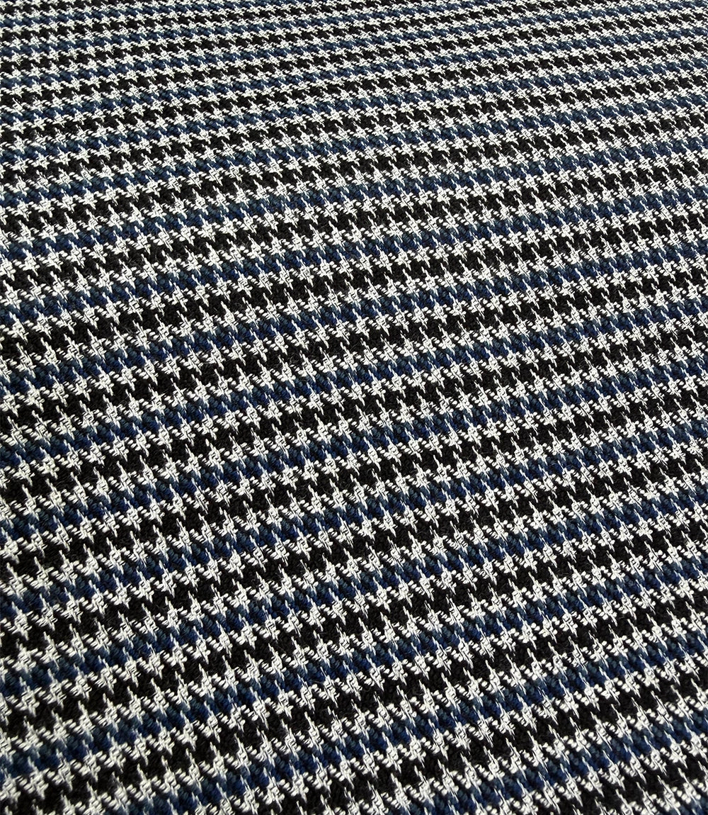 Men’s Navy & White Houndstooth Double Breasted Suit Fabric Swatch - Suit Heritage