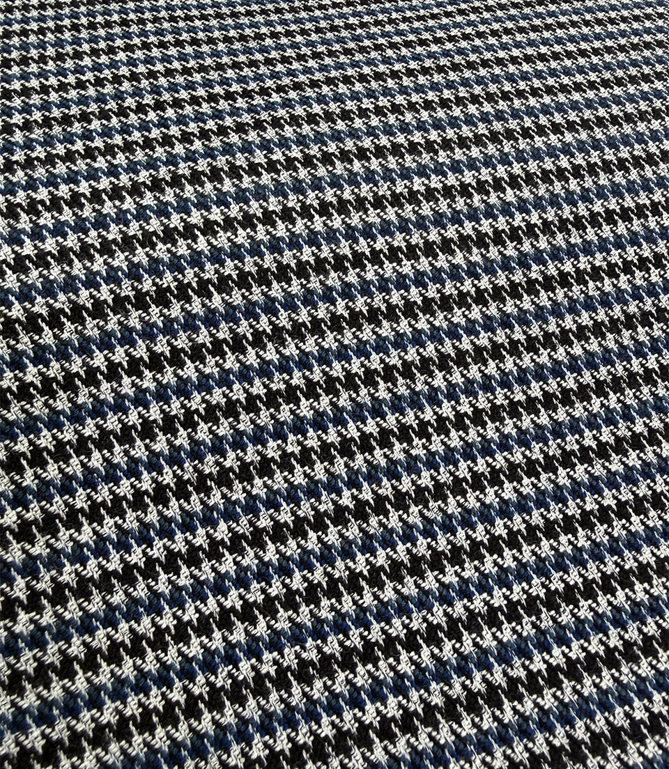 Men’s Navy & White Houndstooth Double Breasted Suit Fabric Swatch - Suit Heritage