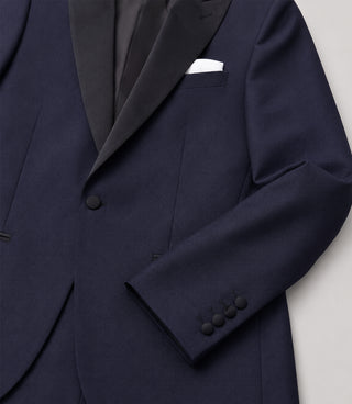 Men's Navy Wool Midnight Tuxedo Fabric - Suit Heritage
