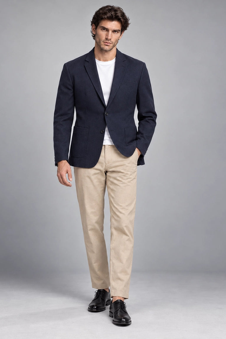 Men's Navy and Beige Casual Suit -  Suit Heritage