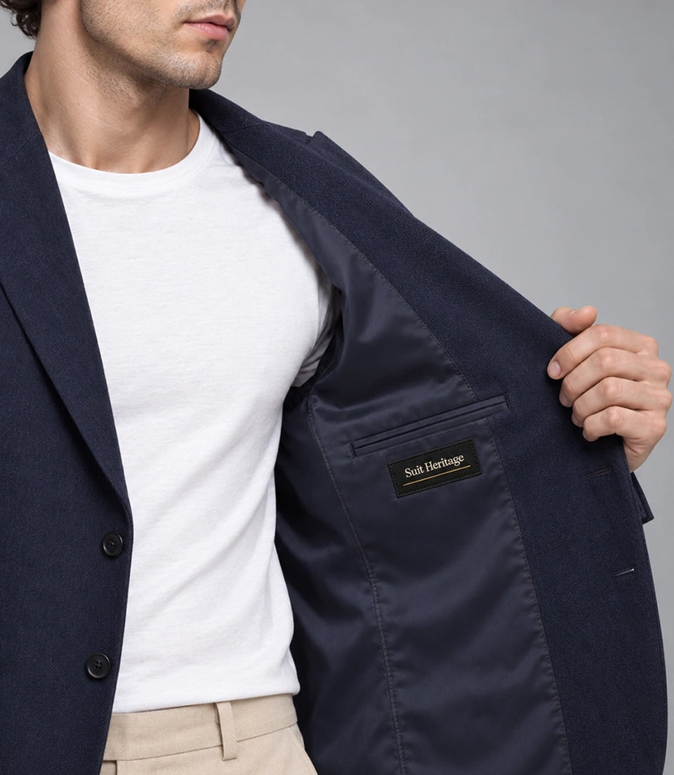 Men's Navy and Beige Casual Suit Inner  -  Suit Heritage