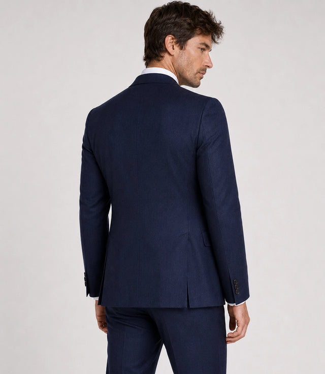 Men’s Navy and Ivory 3 Piece Wedding Suit Back -  Suit Heritage
