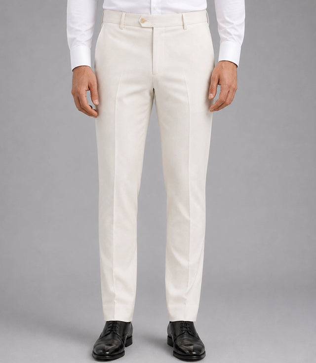Men's Off White 3 Piece Wedding Suit Pant - Suit Heritage