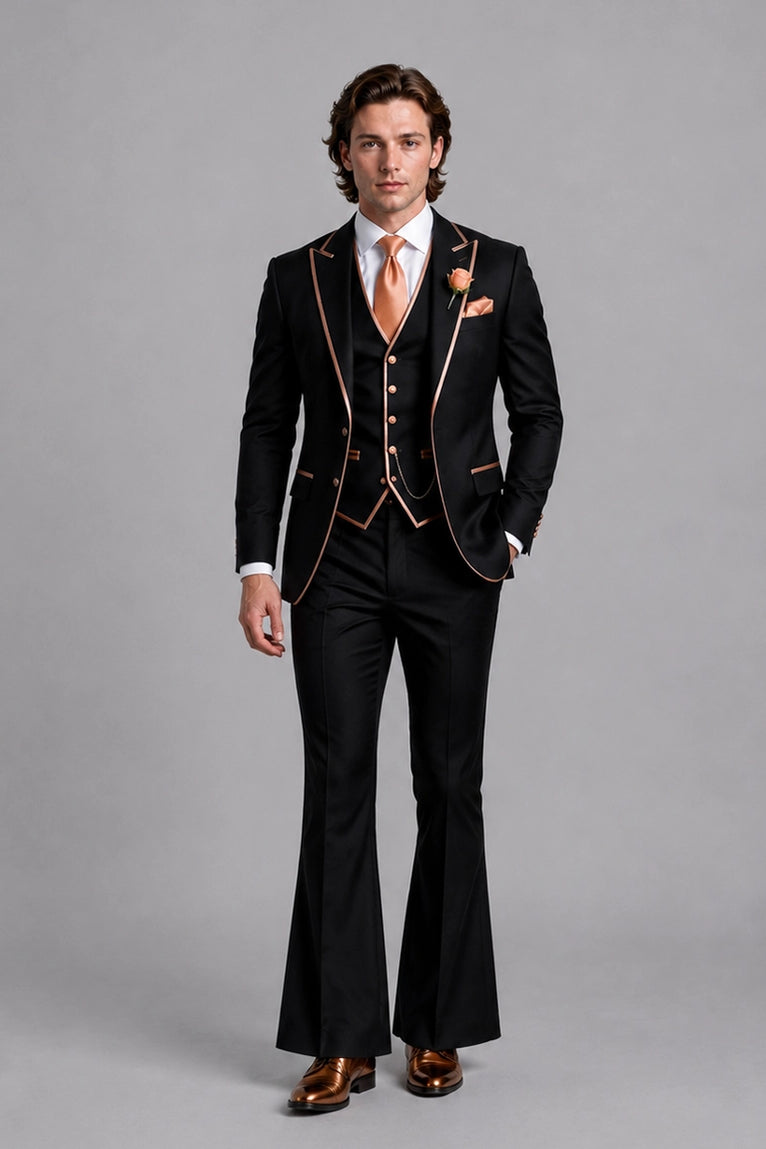 Men's Peak Lapel Groom Wedding 3 Piece Suit - Suit Heritage