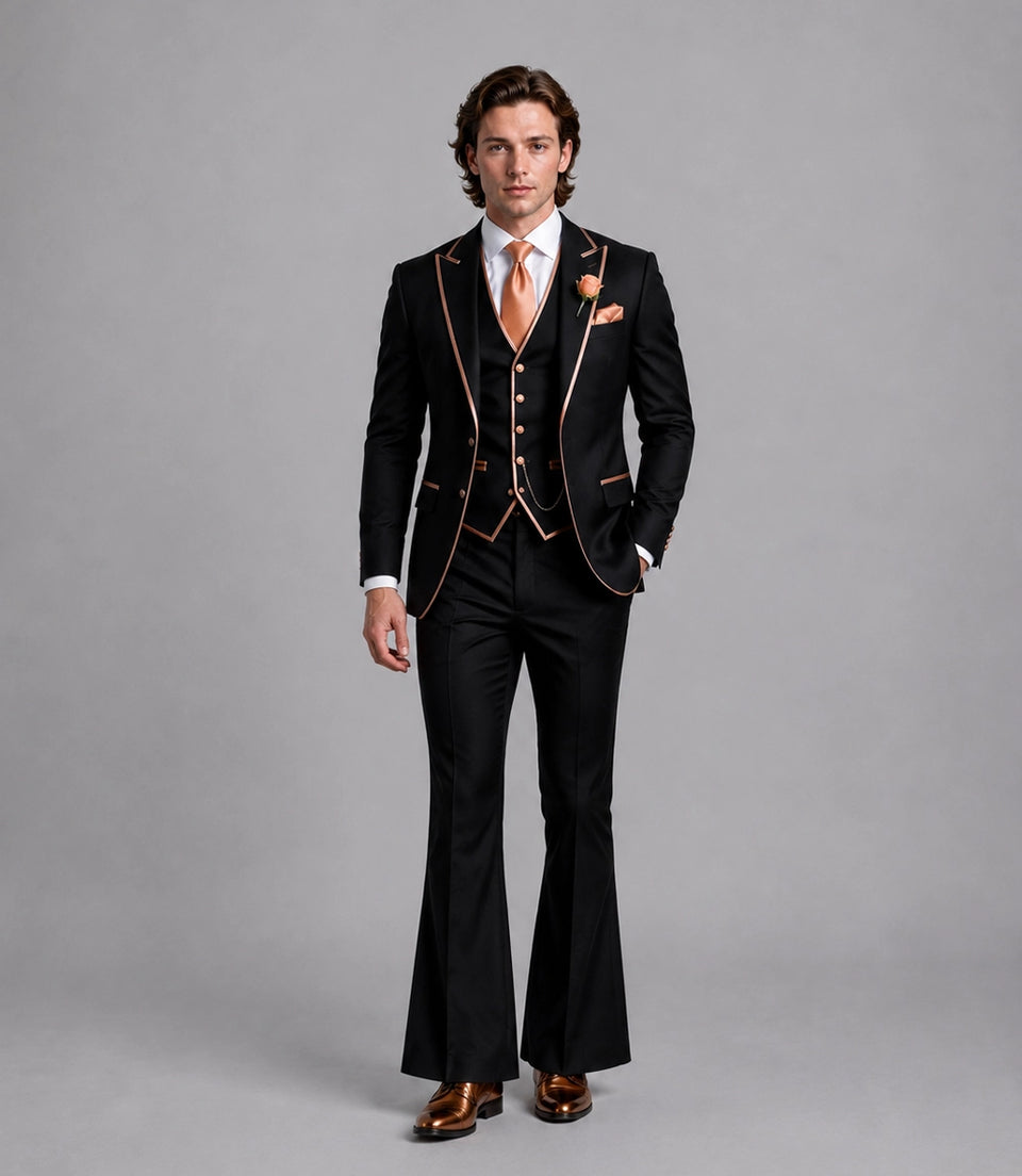 Men's Peak Lapel Groom Wedding 3 Piece Suit - Suit Heritage