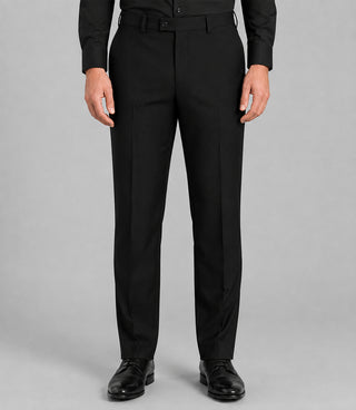 Men's Polyester Solid Black 3 Piece Suit Pant - Suit Heritage