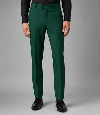 Men's Polyester Solid Green 3 Piece Suit Pant - Suit Heritage