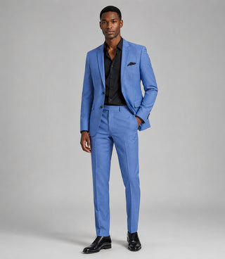 Men's Polyester Solid Light Blue 2 Piece Suit - Suit Heritage