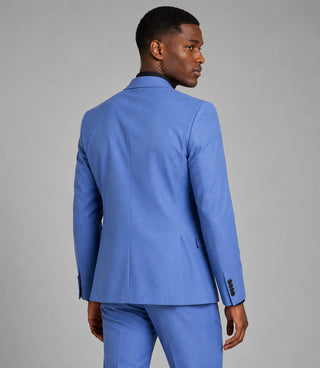 Men's Polyester Solid Light Blue 2 Piece Suit Back - Suit Heritage