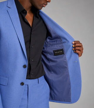 Men's Polyester Solid Light Blue 2 Piece Suit Inner - Suit Heritage