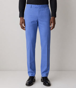 Men's Polyester Solid Light Blue 2 Piece Suit Pant - Suit Heritage