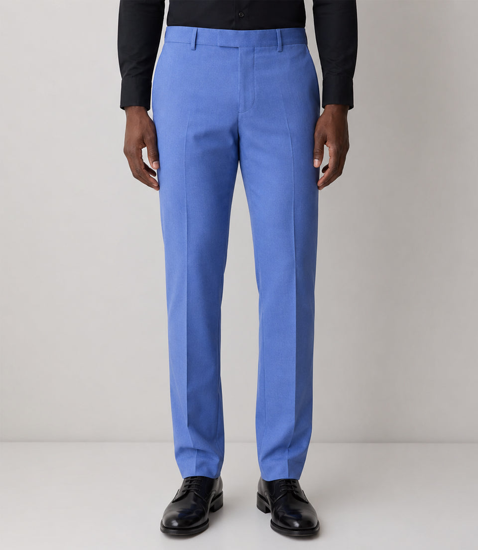 Men's Polyester Solid Light Blue 2 Piece Suit Pant - Suit Heritage