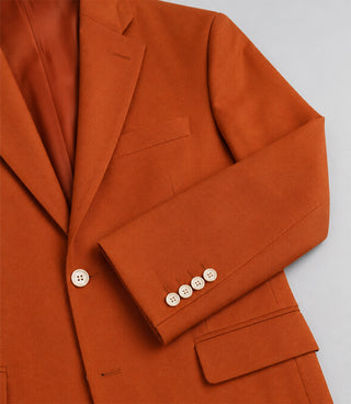 Men's Polyester Solid Orange 3 Piece Suit Fabric - Suit Heritage