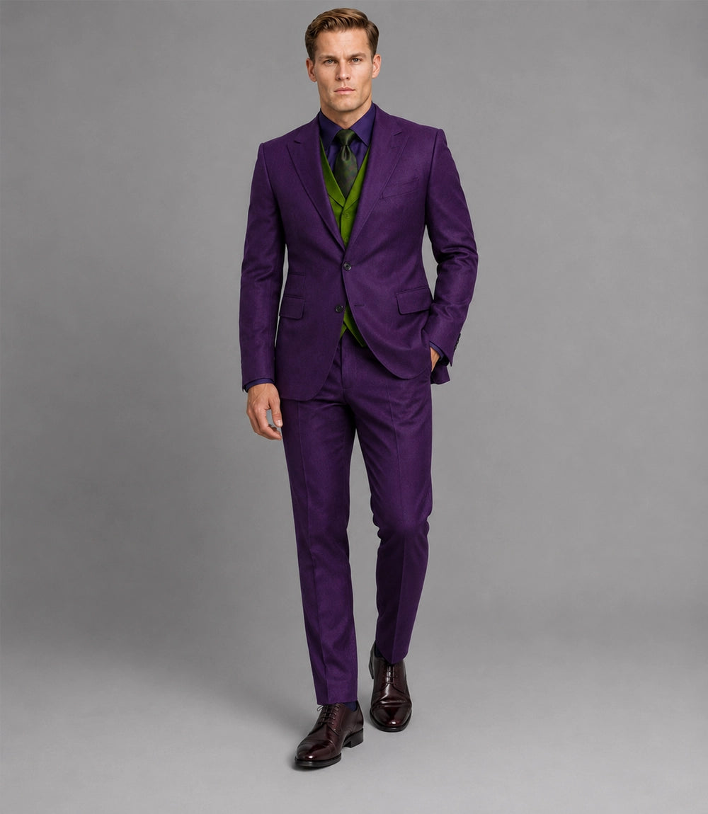 Men's Purple Joker 3 Piece Wedding Suit - Suit Heritage