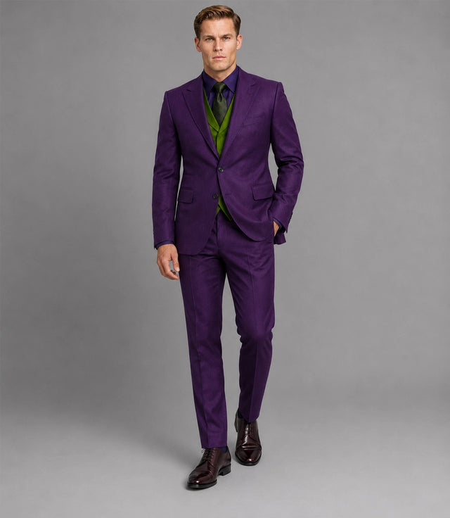 Men's Purple Joker 3 Piece Wedding Suit - Suit Heritage