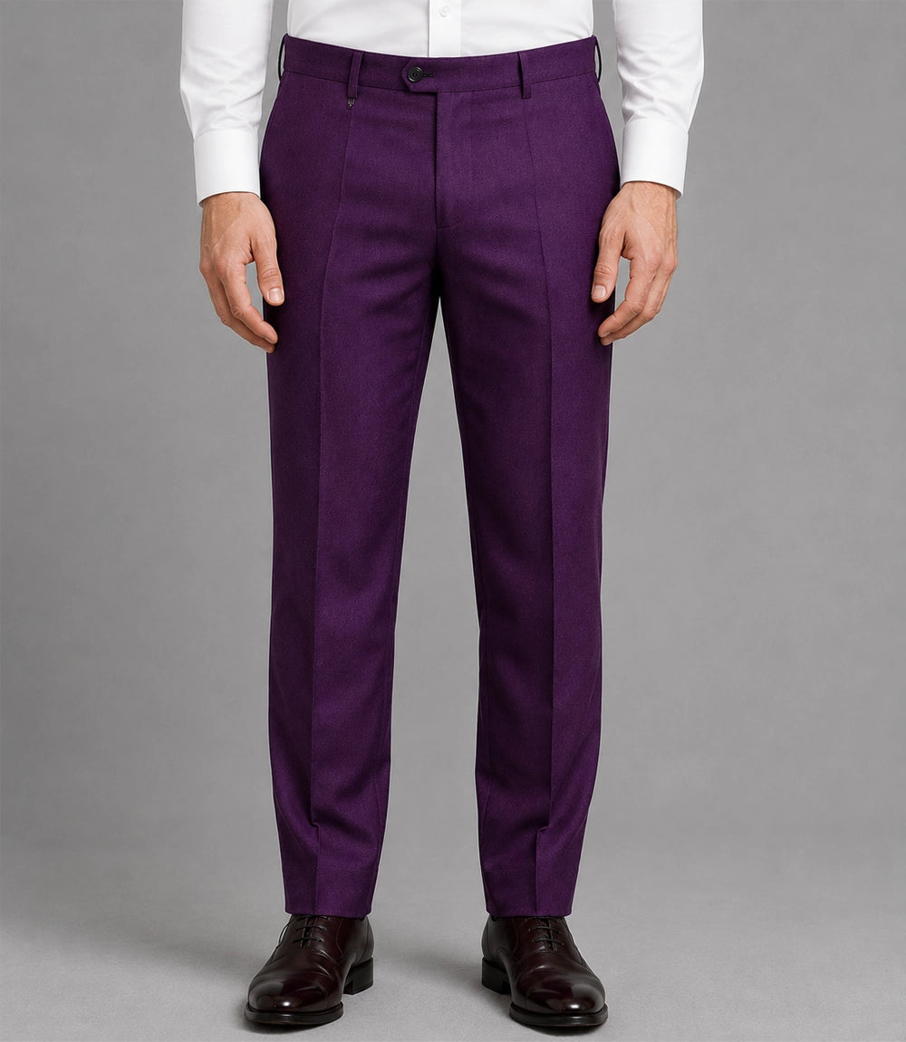 Men's Purple Joker 3 Piece Wedding Suit Pant - Suit Heritage