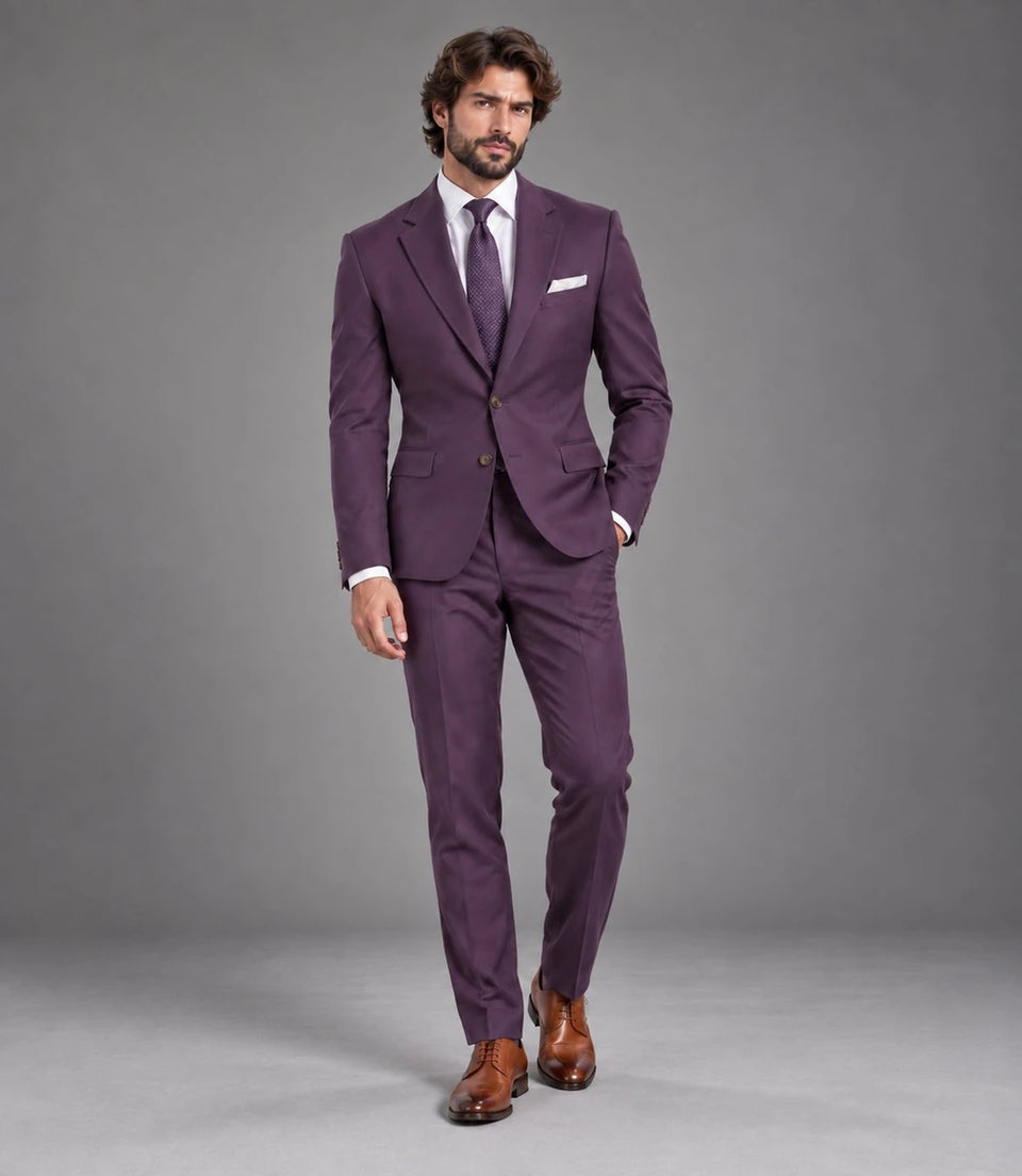 Men's Purple Single Breasted Suit -  Suit Heritage
