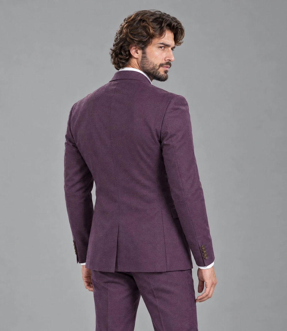 Men's Purple Single Breasted Suit Back  -  Suit Heritage