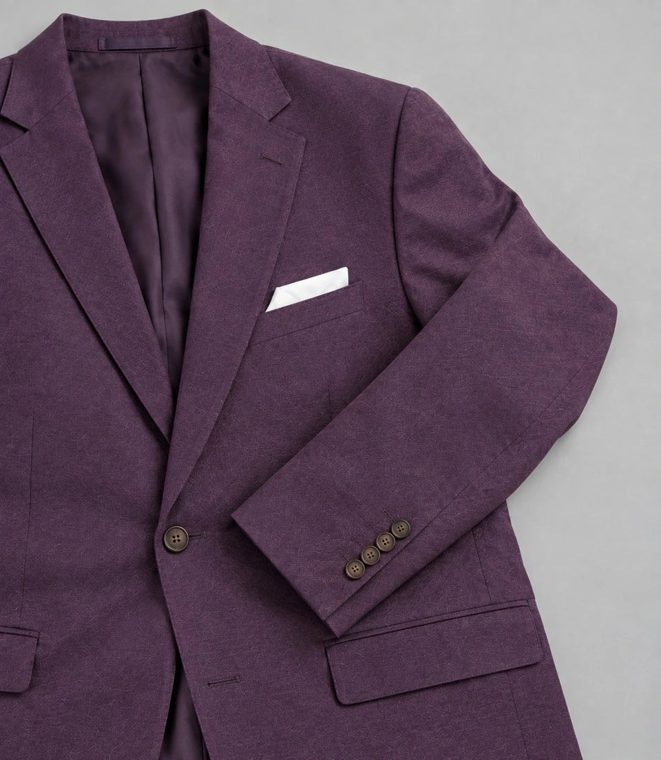 Men's Purple Single Breasted Suit Fabric  -  Suit Heritage